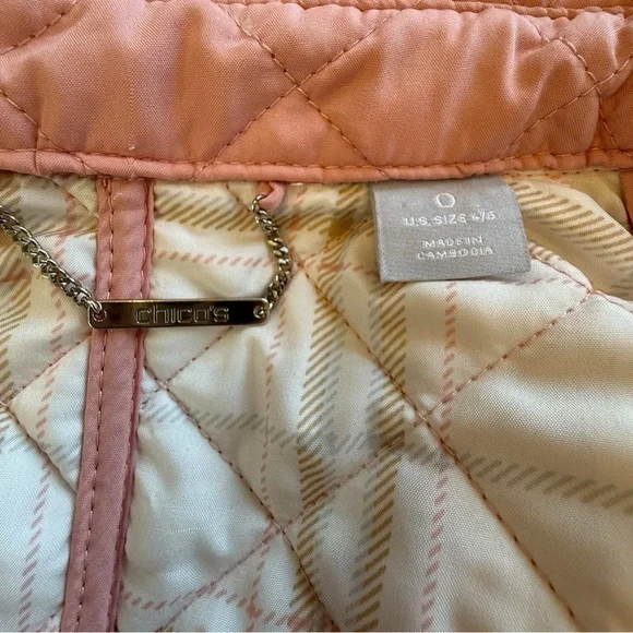 Chico’s Quilted Barn Coat Jacket Size 4/6 - Picture 2 of 5